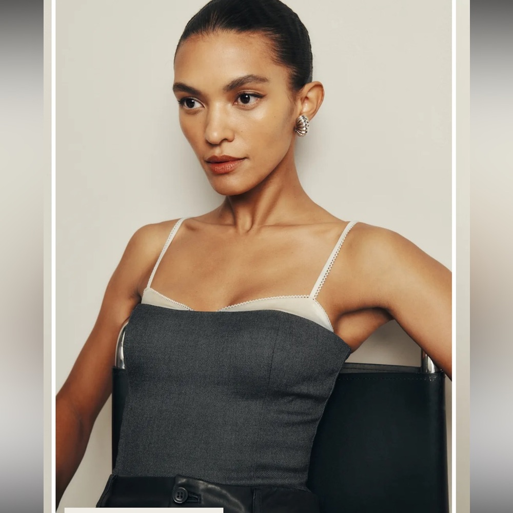 Reformation Melanie Top in Dark Grey